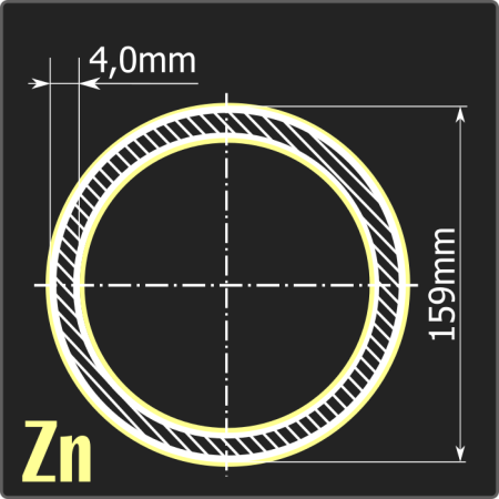 Труба электросварная оцинкованная 159*4,0 ст.3пс ГОСТ 10705-80 6м