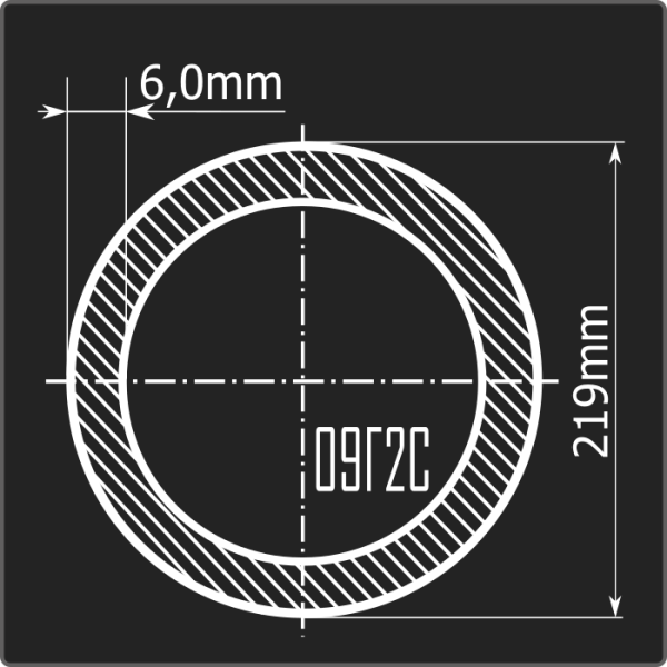 Труба электросварная 219*6,0 09Г2С Феррум 12м Стык ГОСТ 10705-80