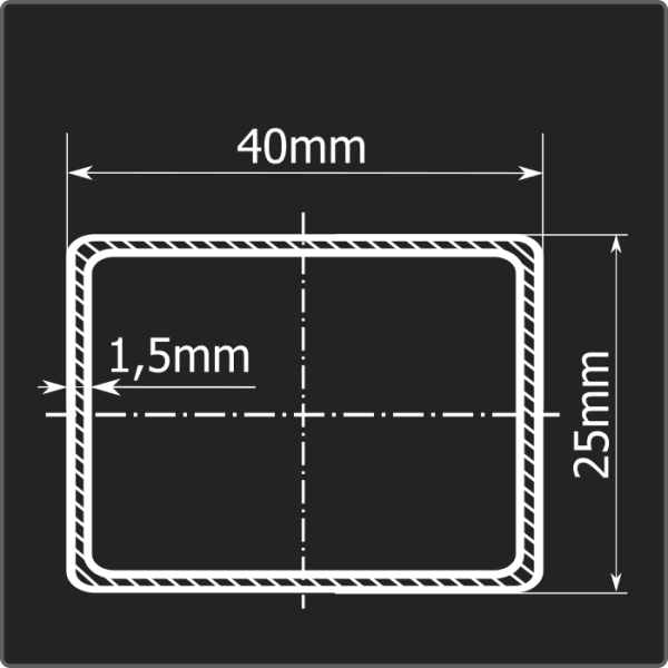 Труба проф. 40*25*1,5 ст.3сп Феррум 6м горячекатаная ГОСТ 13663-86