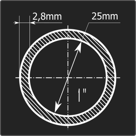 Труба ВГП 25*2,8 ст.3сп Феррум 6м ГОСТ 3262-75 Стык
