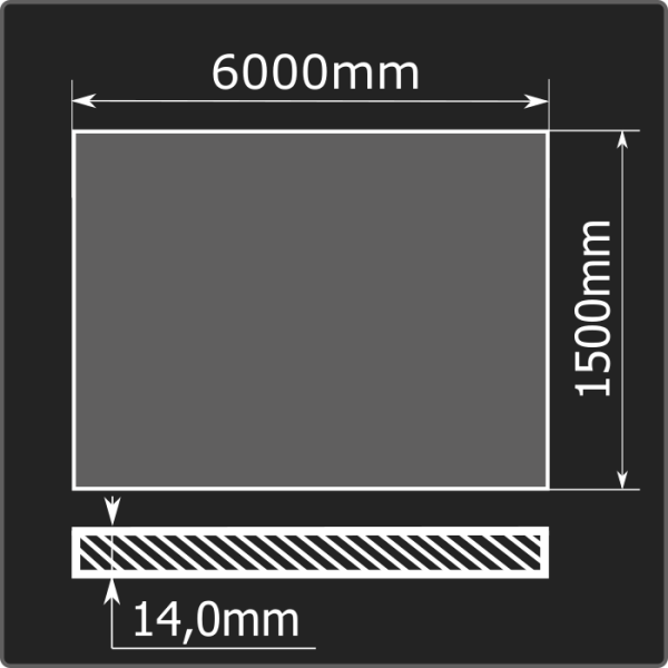Лист горячекатаный 14*1500*6000 ст.3сп Феррум ГОСТ 14637-89