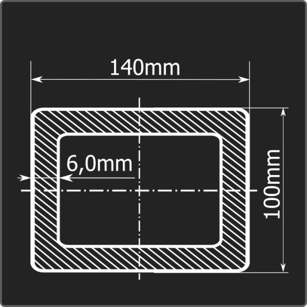 Труба проф. 140*100*6,0 ст.3сп Феррум 12м ГОСТ 13663-86