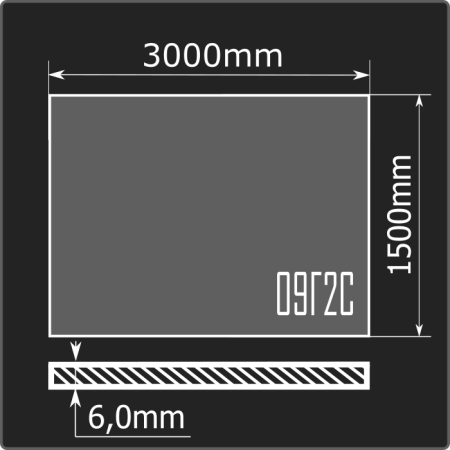 Лист горячекатаный 6,0*1500*3000 09Г2С Феррум ГОСТ 19281-2014