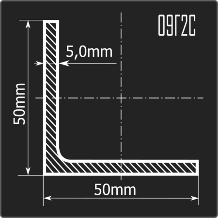Угол 50*50*5,0 09Г2С 12м ГОСТ 19281-2014/ГОСТ 8509-93