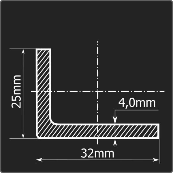 Угол холоднокатаный 32*25*4,0 ст.3пс Феррум 6м ГОСТ 19771-74
