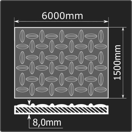 Лист рифленый 8,0*1500*6000 ст.3сп ГОСТ 8568-77 чечевица Лист рифленый 8,0*1500*6000 ст.3сп ГОСТ 8568-77 чечевица