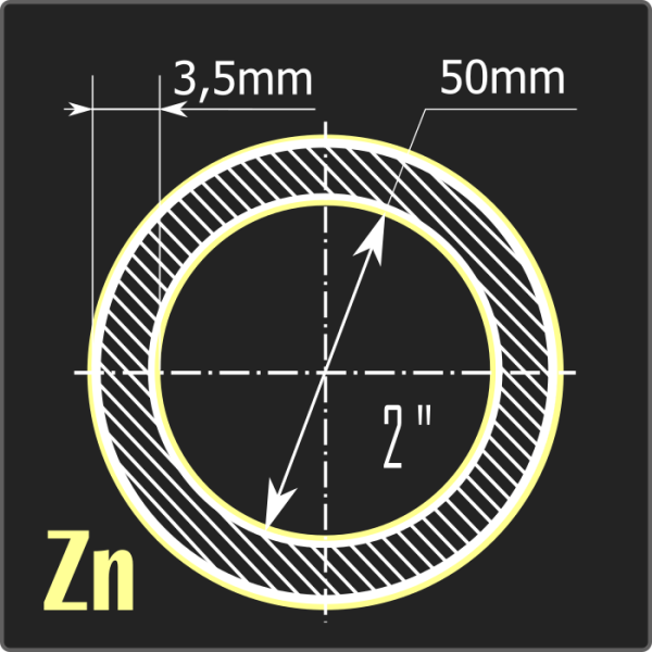 Труба ВГП оцинкованная 50*3,5 ст.3пс ГОСТ 3262-75 6м Труба ВГП оцинкованная 50*3,5 ст.3пс ГОСТ 3262-75 6м