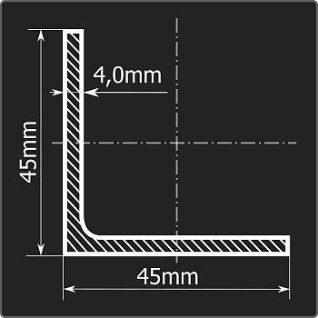Угол 45*45*4,0 ст.3сп 9м ГОСТ 535-2005/ГОСТ 8509-93
