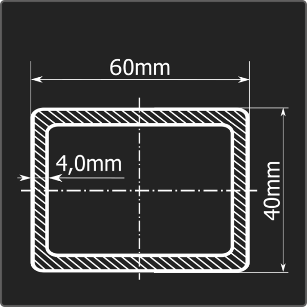 Труба проф. 60*40*4,0 ст.3сп Феррум 6м ГОСТ 13663-86