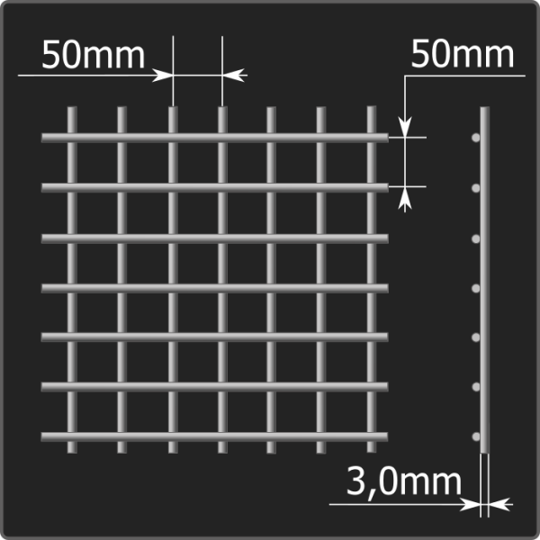 Сетка кладочная 50*50*3,0 (0,51*1,5) ТУ 25.93.13-001-03876796-2019