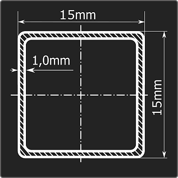 Труба проф. 15*15*1,0 ст.08пс Феррум 6м ГОСТ 13663-86