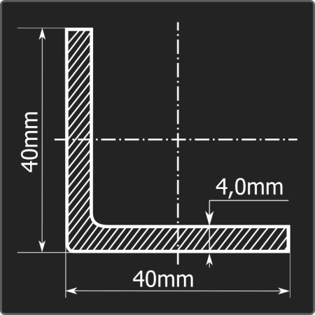 Угол холоднокатаный 40*40*4,0 ст.3пс Феррум 12м ГОСТ 19771-93