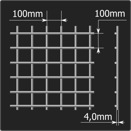 Сетка кладочная 100*100*4,0 (0,51*2,0) ТУ 25.93.13-001-03876796-2019