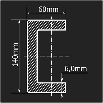 Швеллер холоднокатаный 140*60*6,0 ст.3пс Феррум 12м ГОСТ 8278-83