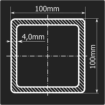 Труба проф. 100*100*4,0 ст.3сп 12м ГОСТ 13663-86