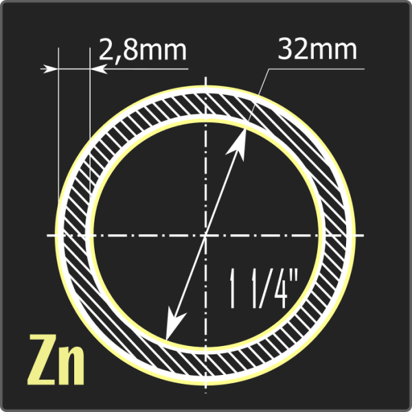 Труба ВГП оцинкованная 32*2,8 ст.3пс ГОСТ 3262-75 6м Труба ВГП оцинкованная 32*2,8 ст.3пс ГОСТ 3262-75 6м
