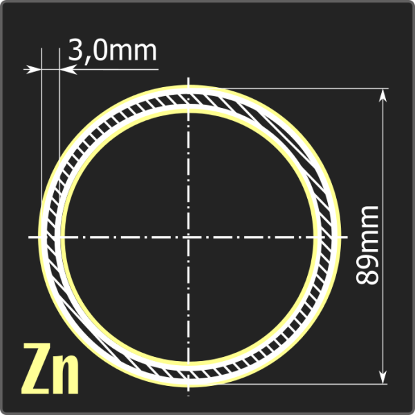Труба электросварная оцинкованная 89*3,0 ст.3сп ГОСТ 10705-80 12м