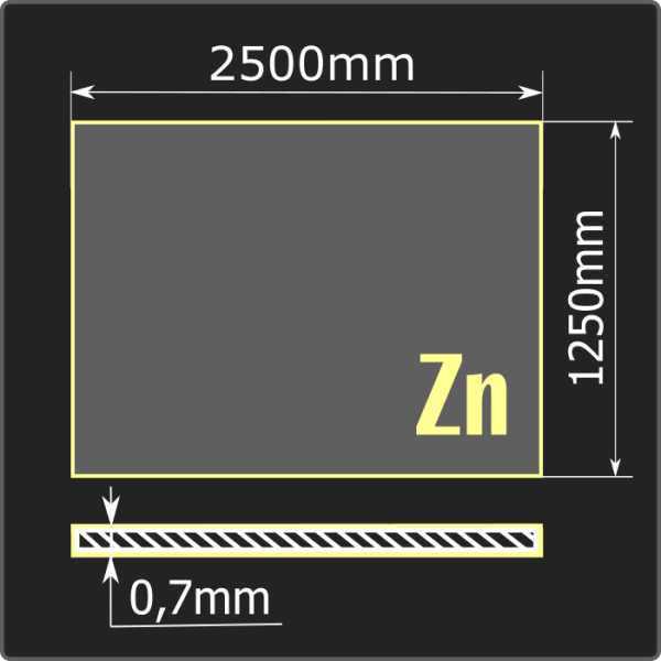 Лист оцинкованный 0,7*1250*2500 ст.08пс Кармет ГОСТ 14918-2020
