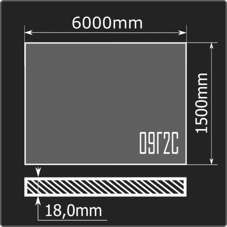 Лист горячекатаный 18*1500*6000 09Г2С ЧМК ГОСТ 19281-2014