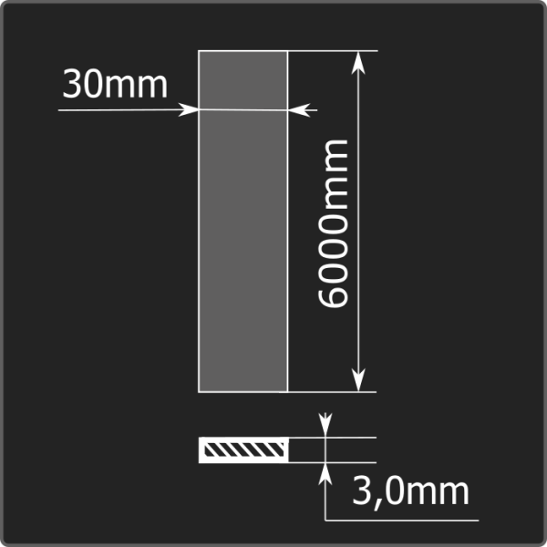 Полоса горячекатаная 3,0*30 6м ст.3сп Феррум ГОСТ 103-2006