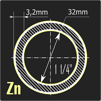 Труба ВГП оцинкованная 32*3,2 ст.3пс ГОСТ 3262-75 6м