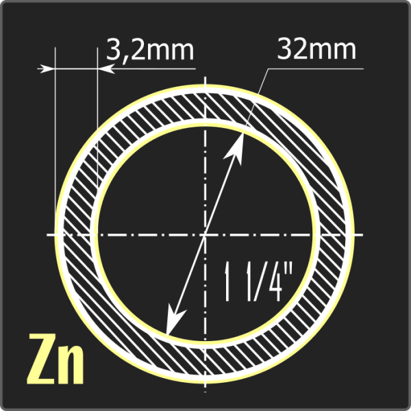 Труба ВГП оцинкованная 32*3,2 ст.10 ГОСТ 3262-75 6м Труба ВГП оцинкованная 32*3,2 ст.10 ГОСТ 3262-75 6м