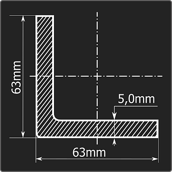 Угол холоднокатаный 63*63*5,0 ст.3пс Феррум 12м ГОСТ 19771-93