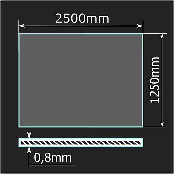 Лист холоднокатаный 0,8*1250*2500 ст.08пс ММК ГОСТ 9045-93