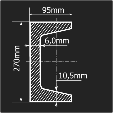 Швеллер 27У С255 12м ГОСТ 27772-2021/ГОСТ 8240-97