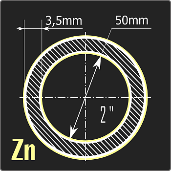 Труба ВГП оцинкованная 50*3,5 ст.3пс ГОСТ 3262-75 6м