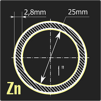 Труба ВГП оцинкованная 25*2,8 ст.3сп ГОСТ 3262-75 6м